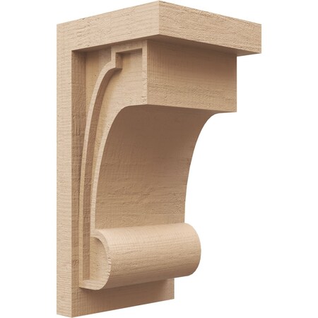 Ekena Millwork 8"W x 8"D x 16"H Wide Alma Rough Cedar Woodgrain TimberThane Corbel, Primed Tan CORUR08X08X16ALMRCPR
